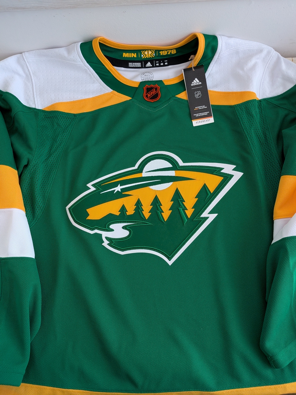 Minnesota Wild Reverse Retro Jersey Adidas Size 46